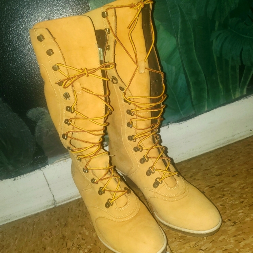 Women timberland knee high wedge boots